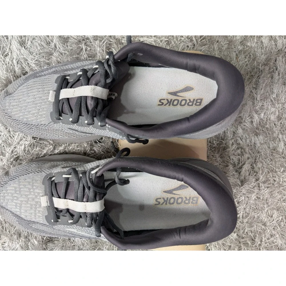 Brooks Mens Revel 7 Running Shoes Grey Ebony White 1104351D014 Size 14